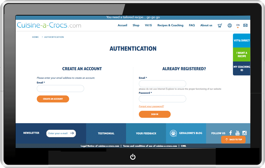create an account